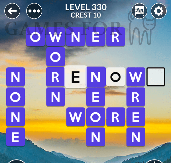 Wordscapes Level 330 Answers All Modes Games For Cats