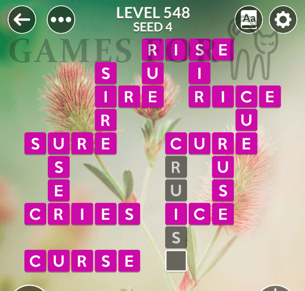 Wordscapes Level 548 Answers All Modes Games For Cats